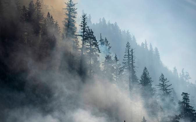 June 11, 2025, Squamish, B.C, CANADA: Smoke from the Dryden Creek Wildfire, is shown just north of Squamish, B.C., on Wednesday, June 11, 2025. Squamish CANADA  - ZUMAc35_ 20250611_zaf_c35_055 Copyright: xTijanaxMartinx