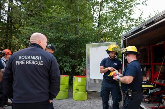 June 11, 2025, Squamish, B.C, CANADA: Members of Squamish Fire Rescue prepare to battle the Dryden Creek wildfire, north of Squamish, B.C., on Wednesday, June 11, 2025. Squamish CANADA  - ZUMAc35_ 20250611_zaf_c35_080 Copyright: xTijanaxMartinx