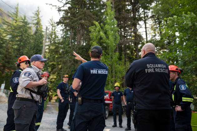 June 11, 2025, Squamish, B.C, CANADA: Members of Squamish Fire Rescue prepare to battle the Dryden Creek wildfire, north of Squamish, B.C., on Wednesday, June 11, 2025. Squamish CANADA  - ZUMAc35_ 20250611_zaf_c35_081 Copyright: xTijanaxMartinx