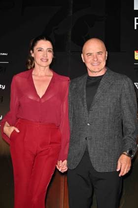 Taormina, 71st Taormina Film Festival 2025 - Day 2, Red Carpet. In the photo: Luisa Ranieri, Luca Zingaretti  Copyright: xManuelexMangiarottix xipa-agency.netx xMangiarottix xD avanzox IPA_Agency_IPA58941590