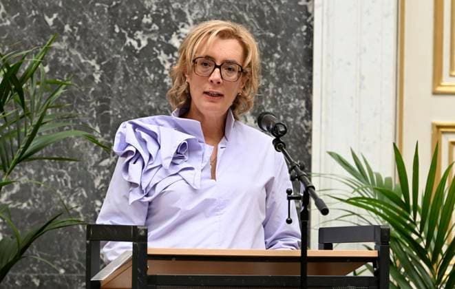 Presentation Of The 2025 Francqui Prize BRUSSELS, BELGIUM - JUNE 12 : King Philippe presents the Francqui 2025 Prize in Human Sciences to Professor Ine Van Hoyweghen of the Katholieke Universiteit Leuven, at the Palais des Académies in Brussels. Professor Ine Van Hoyweghen receives this prize for her interdisciplinary work on the social and ethical dimensions of biomedical sciences and technological innovation..on June 12, 2025 in Brussels, Belgium, 12 06 2025 Brussels Belgium  Copyright: xBertxVanxDenxBrouckex