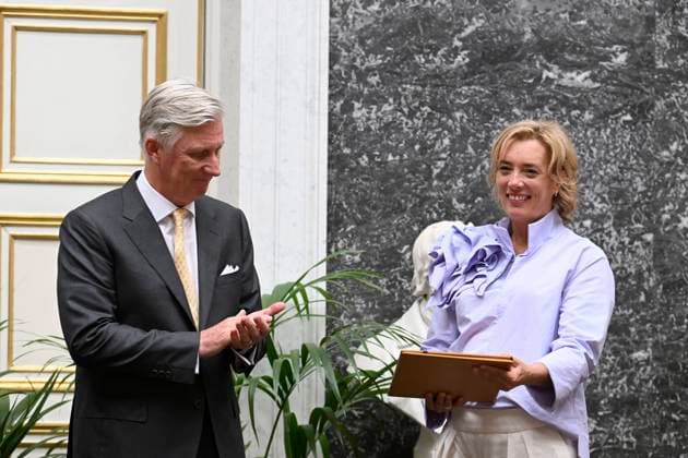 Presentation Of The 2025 Francqui Prize BRUSSELS, BELGIUM - JUNE 12 : King Philippe presents the Francqui 2025 Prize in Human Sciences to Professor Ine Van Hoyweghen of the Katholieke Universiteit Leuven, at the Palais des Académies in Brussels. Professor Ine Van Hoyweghen receives this prize for her interdisciplinary work on the social and ethical dimensions of biomedical sciences and technological innovation..on June 12, 2025 in Brussels, Belgium, 12 06 2025 Brussels Belgium  Copyright: xBertxVanxDenxBrouckex