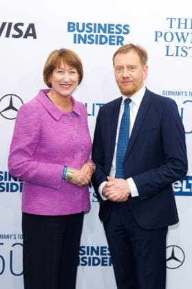 Award The Power List Germany s Top 50 Hildegard Müller and Michael Kretschmer at The Power List Germany s Top 50 in the Sphere restaurant in the television tower on 05 06 2025 in Berlin Copyright: xEventpressxKochanx
