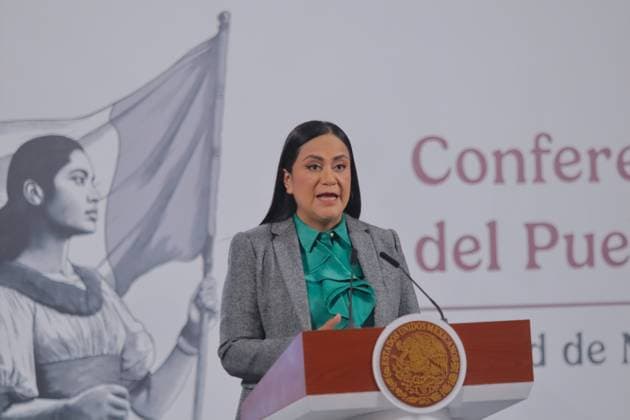 Mexico™s President Claudia Sheinbaum Holds Briefing Ariadna Montiel Reyes, Secretary of Bienestar speaks during a press conference about the implementation of the House to House Health Program in the 32 states of the country, which aims to attend to 8.7 million older adults at National Palace. on June 12, 2025 in Mexico City, Mexico. Mexico City CDMX Mexico Copyright: xCarlosxSantiagox