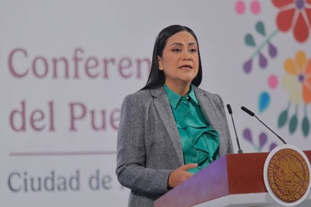 Mexico™s President Claudia Sheinbaum Holds Briefing Ariadna Montiel Reyes, Secretary of Bienestar speaks during a press conference about the implementation of the House to House Health Program in the 32 states of the country, which aims to attend to 8.7 million older adults at National Palace. on June 12, 2025 in Mexico City, Mexico. Mexico City CDMX Mexico Copyright: xCarlosxSantiagox