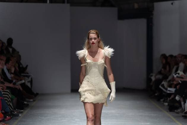 June 13, 2025, London, England, United Kingdom: The BA Fashion students from the University of Westminster are presenting their annual graduate show this evening in London. The event opens at 18:30 at Ambika P3, featuring runway presentations that highlight the final-term collections crafted by undergraduates in their final year. Attendees can expect a diverse display of menswear and womenswear, textile innovation, tailoring and experimental design, reflecting each studentÃ¢â‚¬â ¢s creative identity and technical proficiency. The show aims to mark the culmination of years of academic and practical training, offering observers insight into the next generation of designers entering the industry. London United Kingdom - ZUMAp242 20250613_zip_p242_014 Copyright: xJoaoxDanielxPereirax