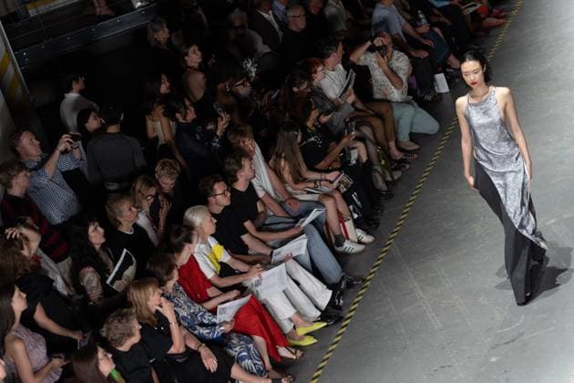 June 13, 2025, London, England, United Kingdom: The BA Fashion students from the University of Westminster are presenting their annual graduate show this evening in London. The event opens at 18:30 at Ambika P3, featuring runway presentations that highlight the final-term collections crafted by undergraduates in their final year. Attendees can expect a diverse display of menswear and womenswear, textile innovation, tailoring and experimental design, reflecting each studentÃ¢â‚¬â ¢s creative identity and technical proficiency. The show aims to mark the culmination of years of academic and practical training, offering observers insight into the next generation of designers entering the industry. London United Kingdom - ZUMAp242 20250613_zip_p242_029 Copyright: xJoaoxDanielxPereirax