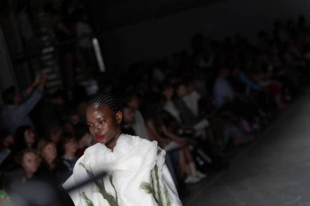 June 13, 2025, London, England, United Kingdom: The BA Fashion students from the University of Westminster are presenting their annual graduate show this evening in London. The event opens at 18:30 at Ambika P3, featuring runway presentations that highlight the final-term collections crafted by undergraduates in their final year. Attendees can expect a diverse display of menswear and womenswear, textile innovation, tailoring and experimental design, reflecting each studentÃ¢â‚¬â ¢s creative identity and technical proficiency. The show aims to mark the culmination of years of academic and practical training, offering observers insight into the next generation of designers entering the industry. London United Kingdom - ZUMAp242 20250613_zip_p242_031 Copyright: xJoaoxDanielxPereirax
