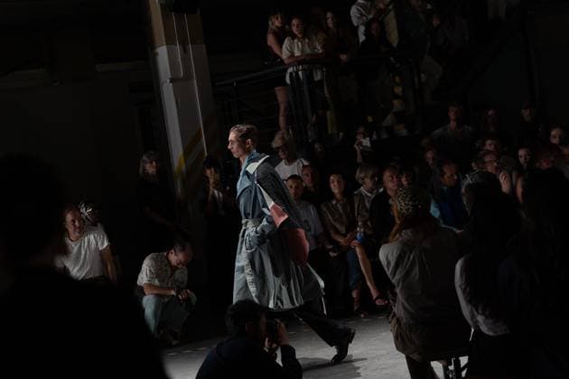 June 13, 2025, London, England, United Kingdom: The BA Fashion students from the University of Westminster are presenting their annual graduate show this evening in London. The event opens at 18:30 at Ambika P3, featuring runway presentations that highlight the final-term collections crafted by undergraduates in their final year. Attendees can expect a diverse display of menswear and womenswear, textile innovation, tailoring and experimental design, reflecting each studentÃ¢â‚¬â ¢s creative identity and technical proficiency. The show aims to mark the culmination of years of academic and practical training, offering observers insight into the next generation of designers entering the industry. London United Kingdom - ZUMAp242 20250613_zip_p242_034 Copyright: xJoaoxDanielxPereirax