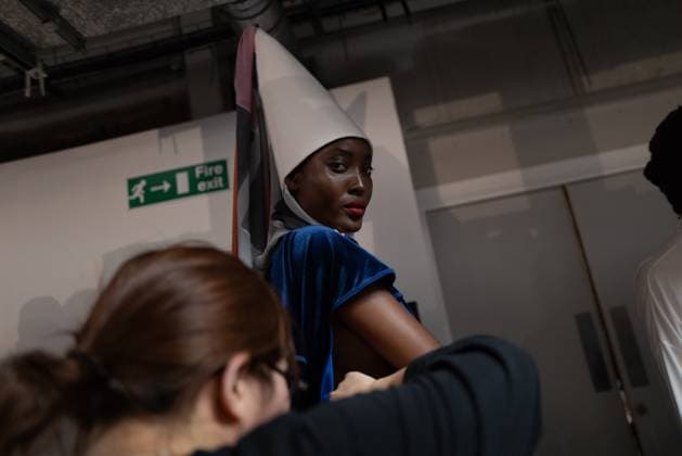 June 13, 2025, London, England, United Kingdom: The BA Fashion students from the University of Westminster are presenting their annual graduate show this evening in London. The event opens at 18:30 at Ambika P3, featuring runway presentations that highlight the final-term collections crafted by undergraduates in their final year. Attendees can expect a diverse display of menswear and womenswear, textile innovation, tailoring and experimental design, reflecting each studentÃ¢â‚¬â ¢s creative identity and technical proficiency. The show aims to mark the culmination of years of academic and practical training, offering observers insight into the next generation of designers entering the industry. London United Kingdom - ZUMAp242 20250613_zip_p242_036 Copyright: xJoaoxDanielxPereirax