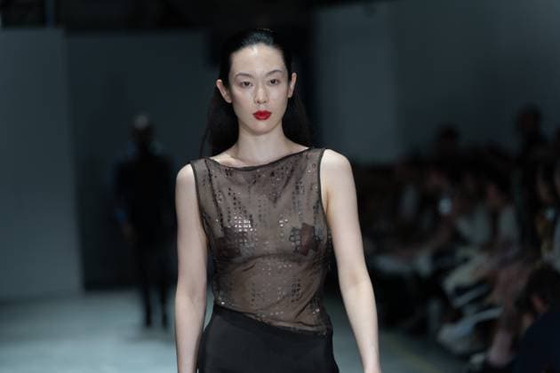 June 13, 2025, London, England, United Kingdom: The BA Fashion students from the University of Westminster are presenting their annual graduate show this evening in London. The event opens at 18:30 at Ambika P3, featuring runway presentations that highlight the final-term collections crafted by undergraduates in their final year. Attendees can expect a diverse display of menswear and womenswear, textile innovation, tailoring and experimental design, reflecting each studentÃ¢â‚¬â ¢s creative identity and technical proficiency. The show aims to mark the culmination of years of academic and practical training, offering observers insight into the next generation of designers entering the industry. London United Kingdom - ZUMAp242 20250613_zip_p242_039 Copyright: xJoaoxDanielxPereirax