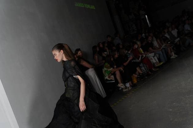 June 13, 2025, London, England, United Kingdom: The BA Fashion students from the University of Westminster are presenting their annual graduate show this evening in London. The event opens at 18:30 at Ambika P3, featuring runway presentations that highlight the final-term collections crafted by undergraduates in their final year. Attendees can expect a diverse display of menswear and womenswear, textile innovation, tailoring and experimental design, reflecting each studentÃ¢â‚¬â ¢s creative identity and technical proficiency. The show aims to mark the culmination of years of academic and practical training, offering observers insight into the next generation of designers entering the industry. London United Kingdom - ZUMAp242 20250613_zip_p242_041 Copyright: xJoaoxDanielxPereirax
