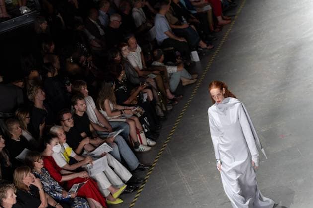 June 13, 2025, London, England, United Kingdom: The BA Fashion students from the University of Westminster are presenting their annual graduate show this evening in London. The event opens at 18:30 at Ambika P3, featuring runway presentations that highlight the final-term collections crafted by undergraduates in their final year. Attendees can expect a diverse display of menswear and womenswear, textile innovation, tailoring and experimental design, reflecting each studentÃ¢â‚¬â ¢s creative identity and technical proficiency. The show aims to mark the culmination of years of academic and practical training, offering observers insight into the next generation of designers entering the industry. London United Kingdom - ZUMAp242 20250613_zip_p242_051 Copyright: xJoaoxDanielxPereirax