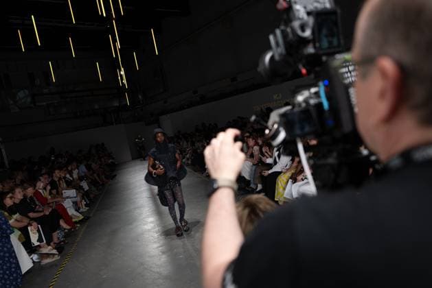 June 13, 2025, London, England, United Kingdom: The BA Fashion students from the University of Westminster are presenting their annual graduate show this evening in London. The event opens at 18:30 at Ambika P3, featuring runway presentations that highlight the final-term collections crafted by undergraduates in their final year. Attendees can expect a diverse display of menswear and womenswear, textile innovation, tailoring and experimental design, reflecting each studentÃ¢â‚¬â ¢s creative identity and technical proficiency. The show aims to mark the culmination of years of academic and practical training, offering observers insight into the next generation of designers entering the industry. London United Kingdom - ZUMAp242 20250613_zip_p242_060 Copyright: xJoaoxDanielxPereirax
