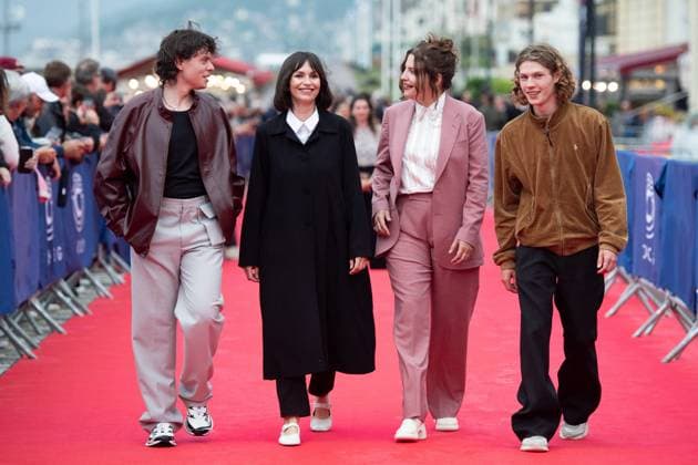 Cabourg Award Ceremony Red Carpet Mathieu Lucci, Louise Hemon, Anais Tellenne and Samuel Kircher attending the awards ceremony red carpet as part of the 39th Cabourg Film Festival in Cabourg, France on June 13, 2025. Photo by Aurore Marechal ABACAPRESS.COM Cabourg France  Copyright: xMarechalxAurore ABACAx