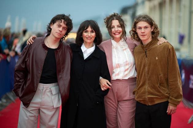 Cabourg Award Ceremony Red Carpet Mathieu Lucci, Louise Hemon, Anais Tellenne and Samuel Kircher attending the awards ceremony red carpet as part of the 39th Cabourg Film Festival in Cabourg, France on June 13, 2025. Photo by Aurore Marechal ABACAPRESS.COM Cabourg France  Copyright: xMarechalxAurore ABACAx