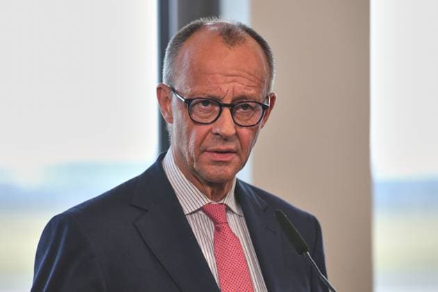 Schönefeld near Berlin, Brandenburg, Germany, 15 06 2025 Government airport Statement before departure to the G7 summit in Canada Federal Chancellor Friedrich Merz CDU Copyright: xdtsxNachrichtenagenturx dts_70969