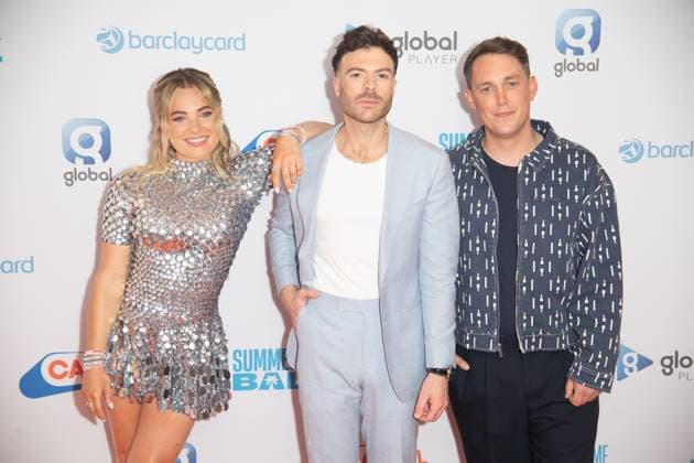 Capital s Summertime Ball 2025 Arrivals - Wembley Stadium, London, UK (L-R) - Sian Welby, Jordan North, Chris Stark attends Capital s Summertime Ball with Barclaycard at Wembley Stadium, London, England, UK on Sunday 15 June, 2025., Credit:Justin Ng Avalon UK, England, London, Wembley Stadium Copyright: xJustinxNgx xAvalonx 1011262526