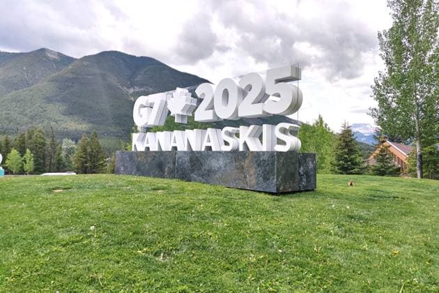 Banff, Alberta, Canada, 15 06 2025 Media Center G7 Summit 2025 Logo with the inscription G7 2025 Kananaskis Copyright: xdtsxNachrichtenagenturx dts_70981