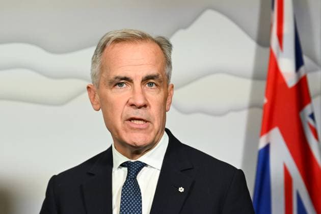 G7 SUMMIT CANADA, Prime Minister of Canada Mark Carney speaks during a bilateral meeting with Australian Prime Minister Anthony Albanese ahead of the G7 Leaders Summit in Kananaskis, Alberta, Canada, Sunday, June 15, 2025. ( NO ARCHIVING Kananaskis ALBERTA CANADA  Copyright: xLUKASxCOCHx 20250616198604580565