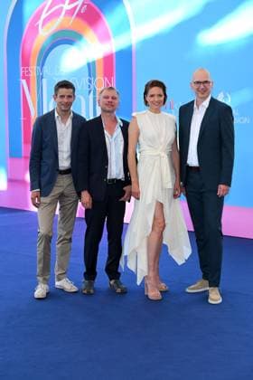 64th Monte Carlo Television Festival - Hundertdreizehn Photocall Patricia Aulitzky, Arndt Stuwe, Moritz Polter, Robert Stadlober during Monte-Carlo, 64th International Television Festival Hundertdreizehn Photocall, in Monte Carlo, Monaco, on June 16, 2025. Photo by Alberto Terenghi IPA ABACAPRESS.COM Monte Carlo Monaco  Copyright: xTerenghixAlberto IPA ABACAx