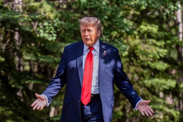 Kananaskis, Alberta, Canada, 16 06 2025 Mountain Lodge G7 Summit 2025 US President Donald Trump Photo Michael Kappeler Pool Copyright: xMichaelxKappeler Pool dtsxNachrichtenagenturx dts_71123