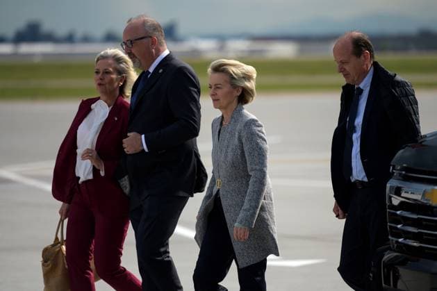 President of the European Commission Ursula von der Leyen arrives in Kananaskis, Alberta, Canada, on Monday, June 16, 2025, for the G7 Summit, which is being held from June 15 to 17. Photo via G7  WAX2025061601 G7
