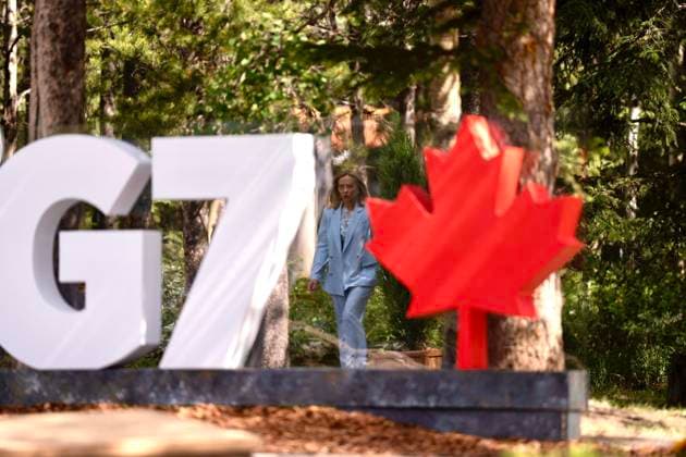 June 16, 2025, Kananaskis: Prime Minister of Italy Giorgia Meloni attends the G7 Global Economic Outlook working session at the G7 Leaders Summit in Kananaskis, Alberta, Canada, 16 June 2025. .ANSA CHIGI PALACE PRESS OFFICE FILIPPO ATTILI. NPK Kananaskis  - ZUMAa110 20250616_zaf_a110_043 Copyright: xChigixPalacexPressxOffice Filippx
