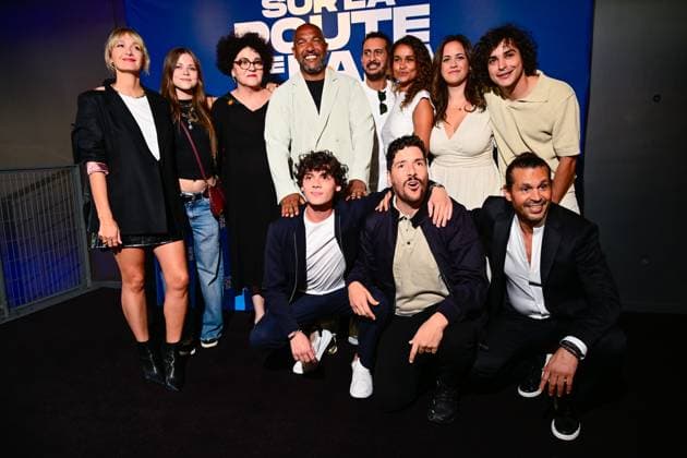 CELEBRITES : Avant Premiere du film SUR LA ROUTE DE PAPA - Paris - 16 06 2025 Redouane Bougheraba , Caroline Anglade , Farida Ouchani , Mourade Zeguendi , Jean Stan Du Pac , Oussem Kadri , Nabil AitakkaouaIi and Olivier Dacourt attend the SUR LA ROUTE DE PAPA premiere on June 16, 2025 in Paris, France. ( Photo by Dante Badano PSNewz ) ParisFrance  Copyright: xx