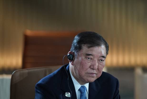 June 16, 2025, Kananaskis, Ab, CANADA: Japanese Prime Minister Shigeru Ishiba listens during a working session at the G7 Summit in Kananaskis, Alta., on Monday, June 16, 2025. Kananaskis CANADA  - ZUMAc35_ 20250616_zaf_c35_089 Copyright: xDarrylxDyckx