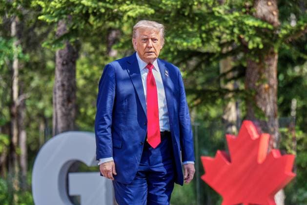 Kananaskis, Alberta, Canada, 16 06 2025 Mountain Lodge G7 Summit 2025 Donald Trump Photo Michael Kappeler Pool Copyright: xMichaelxKappeler Pool dtsxNachrichtenagenturx dts_71135