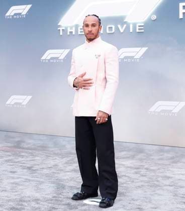 Lewis Hamilton arrives on the red carpet for the Apple Original Films & Warner Bros. Pictures F1 World Premiere in Times Square on Monday, June 16, 2025 in New York City.  NYP20250616154 JOHNxANGELILLO
