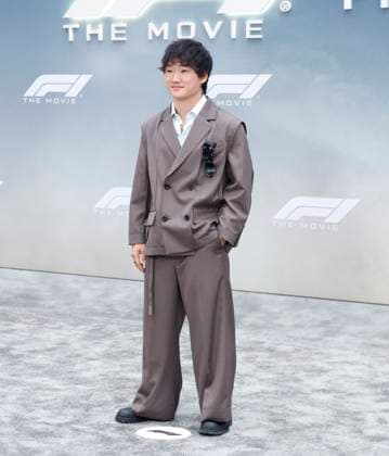 Yuki Tsunoda arrives on the red carpet for the Apple Original Films & Warner Bros. Pictures F1 World Premiere in Times Square on Monday, June 16, 2025 in New York City.  NYP20250616133 JOHNxANGELILLO