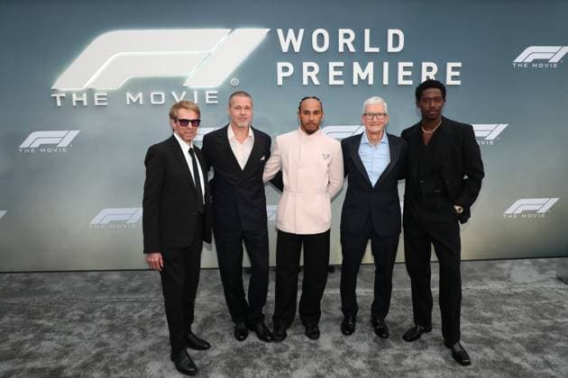 Red carpet arrivals for the World Premiere of Apple Original Films F1 The Movie in Times Square. F1 The Movie will be released in theatre s and in IMAX in partnership with Warner Bros. Pictures on June 27, 2025 Featuring: Jerry Bruckheimer, Brad Pitt, Lewis Hamilton, Tim Cook and Damson Idris Where: New York, New York, United States When: 16 Jun 2025 Credit: Marion Curtis StarPix for Apple Original Films INSTARimages EDITORIAL USE ONLY. NOT FOR USE BY NEWSPAPERS BASED IN THE UK. Copyright: xMarionxCurtisx xStarPixxforxApplexOriginalxFilmsx instar54848244
