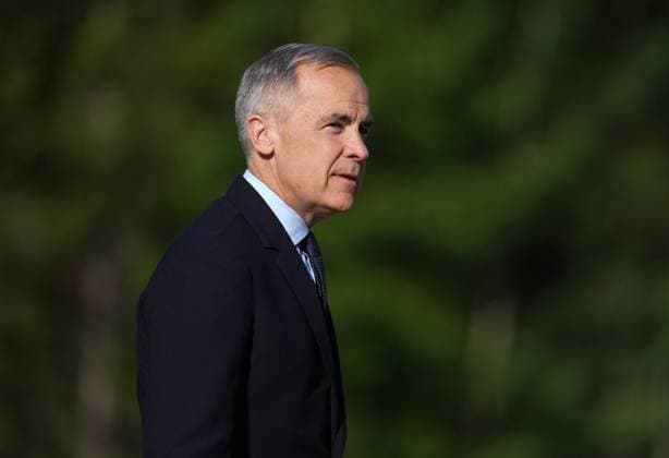 June 17, 2025, Kananaskis, Ab, CANADA: Canadian Prime Minister Mark Carney prepares to welcome NATO secretary-general Mark Rutte, not seen, to the G7 Summit in Kananaskis, Alta., on Tuesday, June 17, 2025. Kananaskis CANADA  - ZUMAc35_ 20250617_zaf_c35_100 Copyright: xDarrylxDyckx