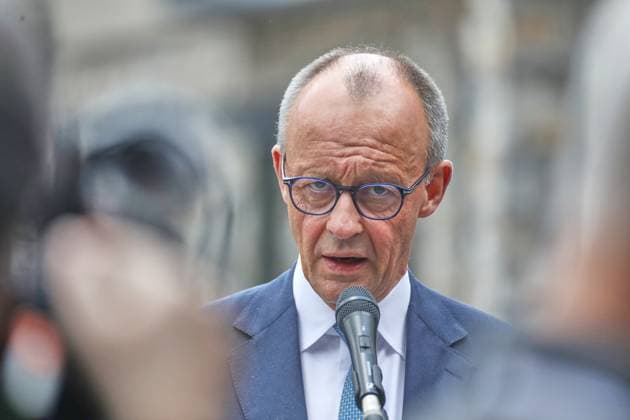 Kananaskis, Alberta, Canada, 17 06 2025 Mountain Lodge G7 Summit 2025 German Chancellor Friedrich Merz CDU gives a statement to journalists at the end of the meeting in which he describes the summit as a complete success Copyright: xdtsxNachrichtenagenturx dts_71227