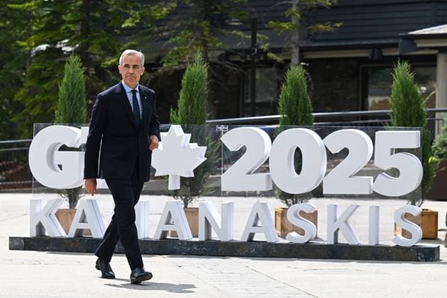 G7 SUMMIT CANADA, Prime Minister of Canada Mark Carney arrives during the welcome for Outreach partners at the G7 Leaders Summit in Kananaskis, Alberta, Canada, Tuesday, June 17, 2025. ( NO ARCHIVING Kananaskis ALBERTA CANADA  Copyright: xLUKASxCOCHx 20250618173043486278