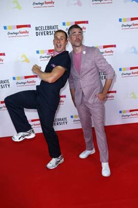 Lukas Sauer and Jo Weil at the Ernstings Family Celebrate Diversity Fashion Show on 17 06 2025 in Hamburg Ernstings Family Fashion Show 2025 in Hamburg