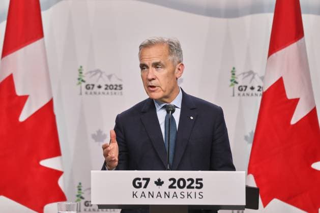 Kananaskis, Alberta, Canada, 18 06 2025 Mountain Lodge G7 Summit 2025 Canadian Prime Minister Mark Carney speaks at the closing press conference Copyright: xdtsxNachrichtenagenturx dts_71292