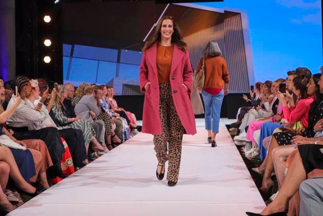 Ulrike Frank on the catwalk as a guest at the Ernstings Fashion HW Show 2025 under the motto Celebrate Diversity at the Hotel Empire Riverside on June 17, 2025 in Hamburg Hamburg Germany