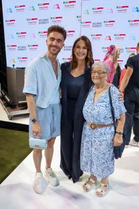 Felix Nieder, Teri Hatcher, Waltraud Braeuss as guests at the Ernstings Fashion HW Show 2025 under the motto Celebrate Diversity at the Hotel Empire Riverside on June 17, 2025 in Hamburg Hamburg Germany