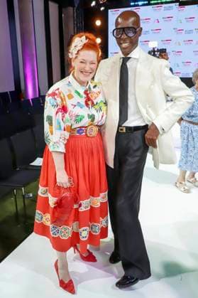 Enie van de Meiklokjes, Bruce Darnell as guests at the Ernstings Fashion HW Show 2025 under the motto Celebrate Diversity at the Hotel Empire Riverside on June 17, 2025 in Hamburg Hamburg Germany