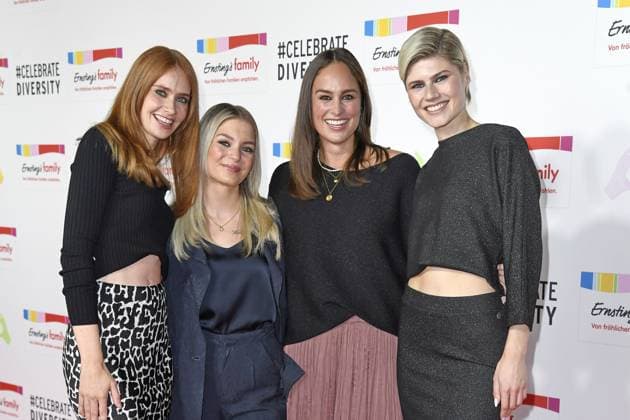 Sandra Hunke, Anna Osicki, Saskia Grimm and Lea Oude Engberink at the Ernsting™s family fashion reception under the inspiring motto CELEBRATE DIVERSITY at the Riverside Hotel in Hamburg on 17 06 2025