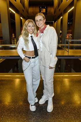 Linda Teodosiu and friend Alexandra at the Ernsting™s family fashion reception under the inspiring motto CELEBRATE DIVERSITY at the Riverside Hotel in Hamburg on 17 06 2025