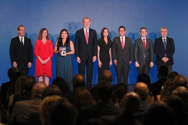 Spanish King Felipe VI and Queen Letizia during the delivery of the King of Spain International Journalism Awards in Madrid on Wednesday, June 2025. Cordon Press 