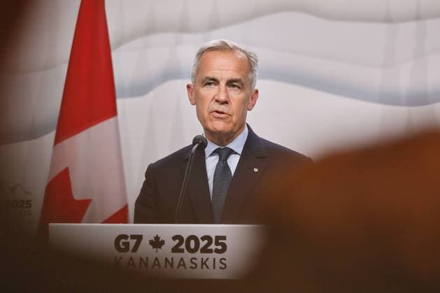 Kananaskis, Alberta, Canada, 18 06 2025 Mountain Lodge G7 Summit 2025 Canadian Prime Minister Mark Carney speaks at the closing press conference Copyright: xdtsxNachrichtenagenturx dts_71285