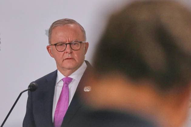Kananaskis, Alberta, Canada, 18 06 2025 Mountain Lodge G7 Summit 2025 Australian Prime Minister Anthony Albanese speaks at a closing press conference Copyright: xdtsxNachrichtenagenturx dts_71306