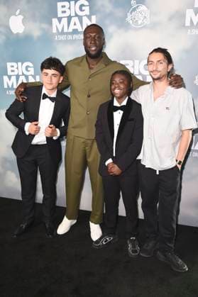 Jaydon Eastman, Stormzy, Klevis Brahja and Aneil Karia at the premiere of the Apple iPhone 16 Pro short film Big Man at BFI Southbank London, 18 06 2025 Foto:xS.xVasx xFuturexImagex big_man_5708