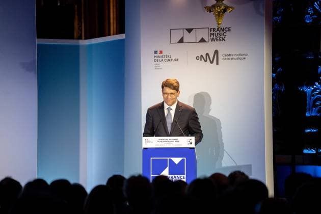 Summit France Music Week - Palais Garnier - Paris Director of the Opéra national de Paris, Alexander Neef during the 2025 France Music Week Summit. From the iconic Palais Garnier, the France Music Week Summit brings together global music leaders to shape the future of the industry in the age of digital, AI, and new creative horizons. France, Palais Garnier, Paris on June 20, 2025. Photo by Alexis Jumeaux ABACAPRESS.COM Paris Ile-de-France France  Copyright: xJumeauxAlexis ABACAx