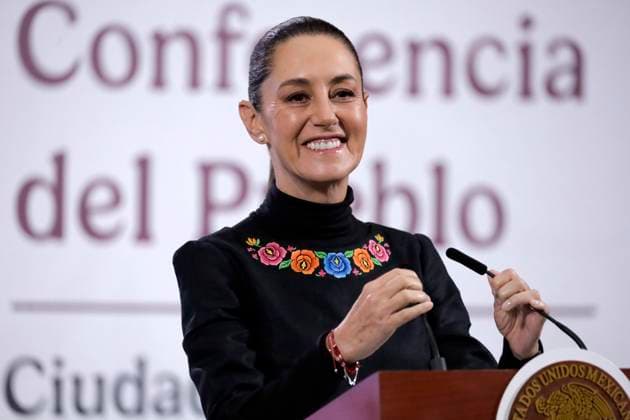 Mexico™s President Claudia Sheinbaum Holds Briefing Of Hurricane Erick Mexico™s President Claudia Sheinbaum Pardo, speaks about the damage caused by Hurricane Erick in the states of Oaxaca and Guerrero at briefing conference at National Palace. on June 20, 2025 in Mexico City, Mexico. (Photo by Luis Barron Eyepix Group) Copyright: xLuisxBarron xEyepixxGroupx LB_20062025_159210